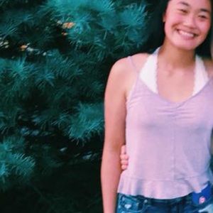 Lavender and white striped AE tank